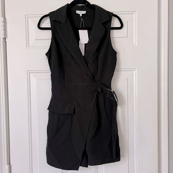 NSR Pants - NSR Romper Dress Small Black Mini Sleeveless Cocktail Women LBD Sleeveless NWT